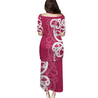Breast Cancer Awareness Maori Puletasi Koru Kowhaiwhai LT7 - Polynesian Pride