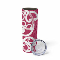 Breast Cancer Awareness Maori Skinny Tumbler Koru Kowhaiwhai LT7 - Polynesian Pride