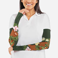 Aloha Hawaii Ipu Gourd Mix Maile Lei Arm Sleeves Sage Green LT7 - Polynesian Pride