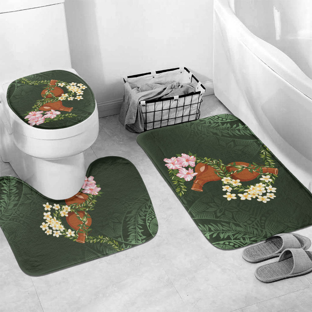 Aloha Hawaii Ipu Gourd Mix Maile Lei Bathroom Set Sage Green LT7 Mat Set Only (3 pcs) One Size Sage Green - Polynesian Pride