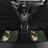 Aloha Hawaii Ipu Gourd Mix Maile Lei Car Mats Sage Green LT7 Set 2pcs - Back Sage Green - Polynesian Pride
