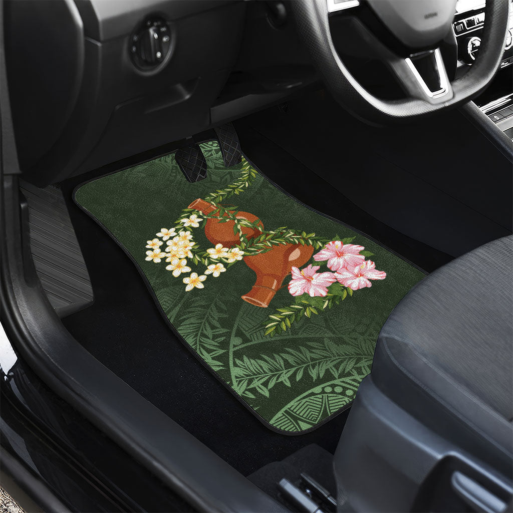 Aloha Hawaii Ipu Gourd Mix Maile Lei Car Mats Sage Green LT7 - Polynesian Pride