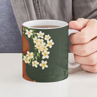Aloha Hawaii Ipu Gourd Mix Maile Lei Ceramic Mug Sage Green LT7 - Polynesian Pride