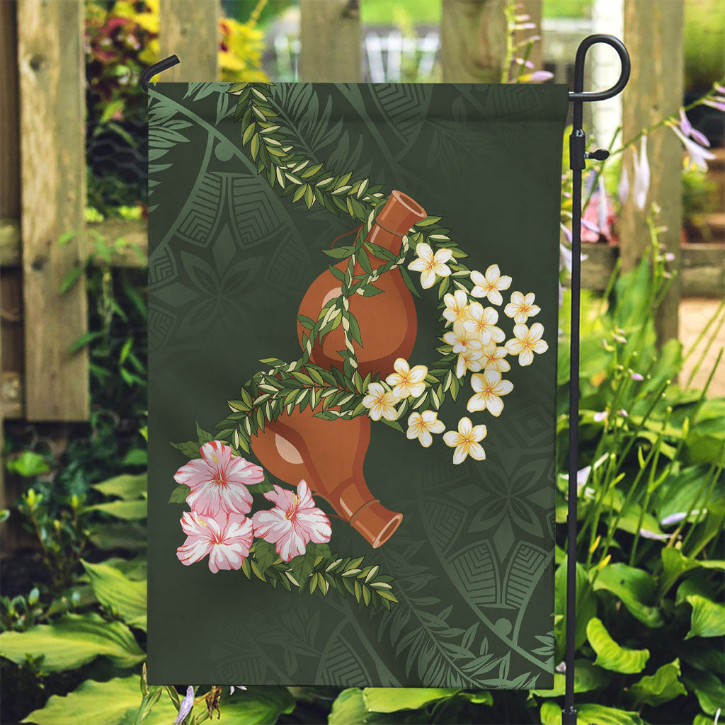 Aloha Hawaii Ipu Gourd Mix Maile Lei Garden Flag Sage Green LT7 Garden Flag Sage Green - Polynesian Pride