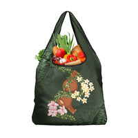 Aloha Hawaii Ipu Gourd Mix Maile Lei Grocery Bag Sage Green LT7 1-pack One Size Sage Green - Polynesian Pride