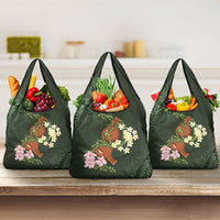 Aloha Hawaii Ipu Gourd Mix Maile Lei Grocery Bag Sage Green LT7 3-pack One Size Sage Green - Polynesian Pride