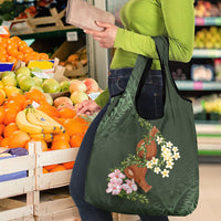 Aloha Hawaii Ipu Gourd Mix Maile Lei Grocery Bag Sage Green LT7 - Polynesian Pride
