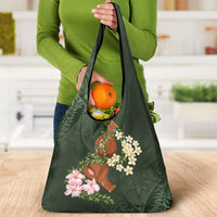 Aloha Hawaii Ipu Gourd Mix Maile Lei Grocery Bag Sage Green LT7 - Polynesian Pride