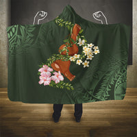 Aloha Hawaii Ipu Gourd Mix Maile Lei Hooded Blanket Sage Green LT7 - Polynesian Pride
