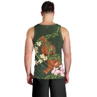 Aloha Hawaii Ipu Gourd Mix Maile Lei Men Tank Top Sage Green LT7 - Polynesian Pride
