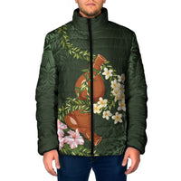 Aloha Hawaii Ipu Gourd Mix Maile Lei Padded Jacket Sage Green LT7 Men Sage Green - Polynesian Pride