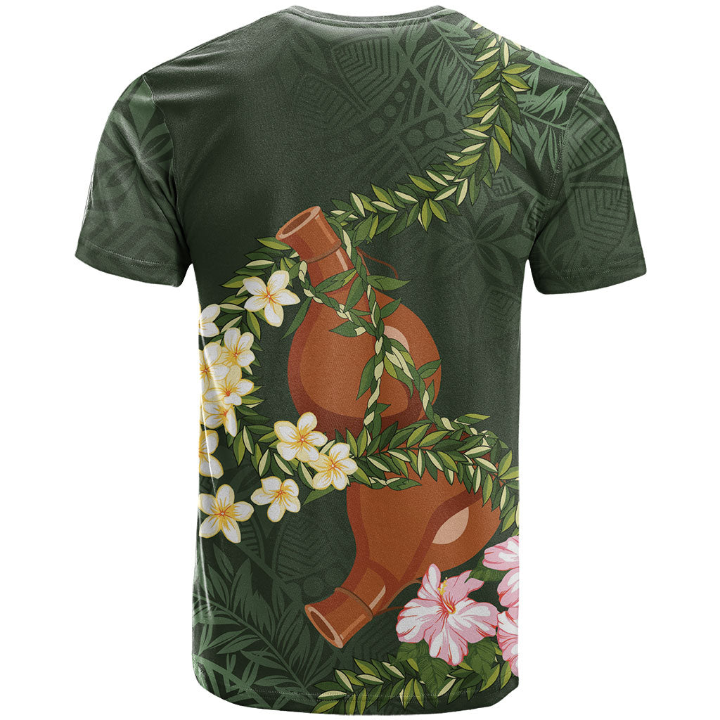 Aloha Hawaii Ipu Gourd Mix Maile Lei T Shirt Sage Green LT7 - Polynesian Pride