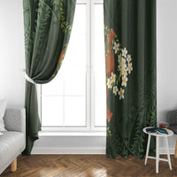 Aloha Hawaii Ipu Gourd Mix Maile Lei Window Curtain Sage Green LT7 - Polynesian Pride