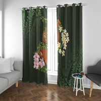 Aloha Hawaii Ipu Gourd Mix Maile Lei Window Curtain Sage Green LT7 With Grommets Sage Green - Polynesian Pride