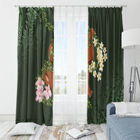 Aloha Hawaii Ipu Gourd Mix Maile Lei Window Curtain Sage Green LT7 - Polynesian Pride