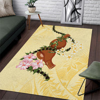Aloha Hawaii Ipu Gourd Mix Kukui Nut Lei Area Rug Lemon Yellow LT7 Lemon Yellow - Polynesian Pride