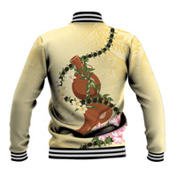 Aloha Hawaii Ipu Gourd Mix Kukui Nut Lei Baseball Jacket Lemon Yellow LT7 - Polynesian Pride
