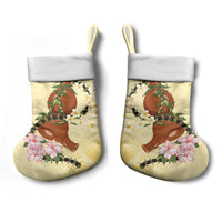 Aloha Hawaii Ipu Gourd Mix Kukui Nut Lei Christmas Stocking Lemon Yellow LT7 - Polynesian Pride