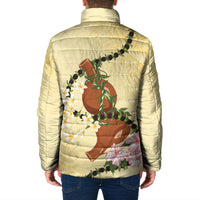 Aloha Hawaii Ipu Gourd Mix Kukui Nut Lei Padded Jacket Lemon Yellow LT7 - Polynesian Pride