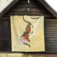 Aloha Hawaii Ipu Gourd Mix Kukui Nut Lei Quilt Lemon Yellow LT7 - Polynesian Pride
