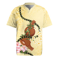 Aloha Hawaii Ipu Gourd Mix Kukui Nut Lei Rugby Jersey Lemon Yellow LT7 Lemon Yellow - Polynesian Pride