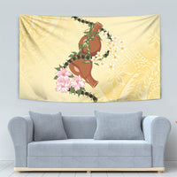 Aloha Hawaii Ipu Gourd Mix Kukui Nut Lei Tapestry Lemon Yellow LT7 - Polynesian Pride