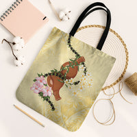 Aloha Hawaii Ipu Gourd Mix Kukui Nut Lei Tote Bag Lemon Yellow LT7 Black Strap One Size Lemon Yellow - Polynesian Pride