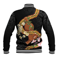 Aloha Hawaii Ipu Gourd Mix ʻĀkulikuli Lei Baseball Jacket Obsidian Black LT7 - Polynesian Pride