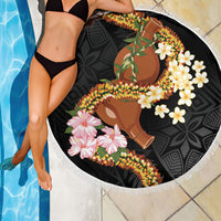 Aloha Hawaii Ipu Gourd Mix ʻĀkulikuli Lei Beach Blanket Obsidian Black LT7 - Polynesian Pride