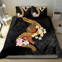 Aloha Hawaii Ipu Gourd Mix ʻĀkulikuli Lei Bedding Set Obsidian Black LT7 - Polynesian Pride