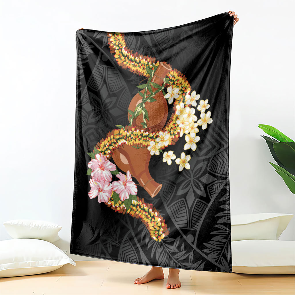 Aloha Hawaii Ipu Gourd Mix ʻĀkulikuli Lei Blanket Obsidian Black LT7 - Polynesian Pride