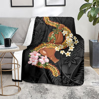 Aloha Hawaii Ipu Gourd Mix ʻĀkulikuli Lei Blanket Obsidian Black LT7 - Polynesian Pride
