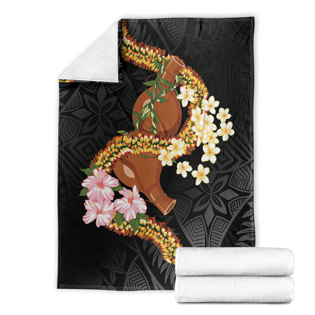 Aloha Hawaii Ipu Gourd Mix ʻĀkulikuli Lei Blanket Obsidian Black LT7 - Polynesian Pride