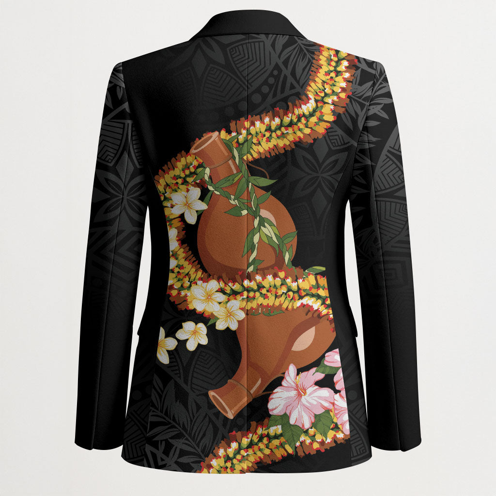 Aloha Hawaii Ipu Gourd Mix ʻĀkulikuli Lei Blazer Obsidian Black LT7 - Polynesian Pride