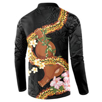 Aloha Hawaii Ipu Gourd Mix ʻĀkulikuli Lei Button Sweatshirt Obsidian Black LT7 - Polynesian Pride