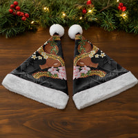 Aloha Hawaii Ipu Gourd Mix ʻĀkulikuli Lei Christmas Santa Hat Obsidian Black LT7 - Polynesian Pride