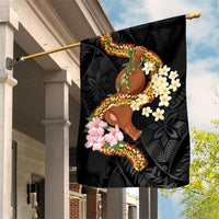 Aloha Hawaii Ipu Gourd Mix ʻĀkulikuli Lei Garden Flag Obsidian Black LT7 House Flag Obsidian Black - Polynesian Pride