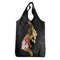 Aloha Hawaii Ipu Gourd Mix ʻĀkulikuli Lei Grocery Bag Obsidian Black LT7 - Polynesian Pride