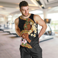 Aloha Hawaii Ipu Gourd Mix ʻĀkulikuli Lei Men Tank Top Obsidian Black LT7 Obsidian Black - Polynesian Pride
