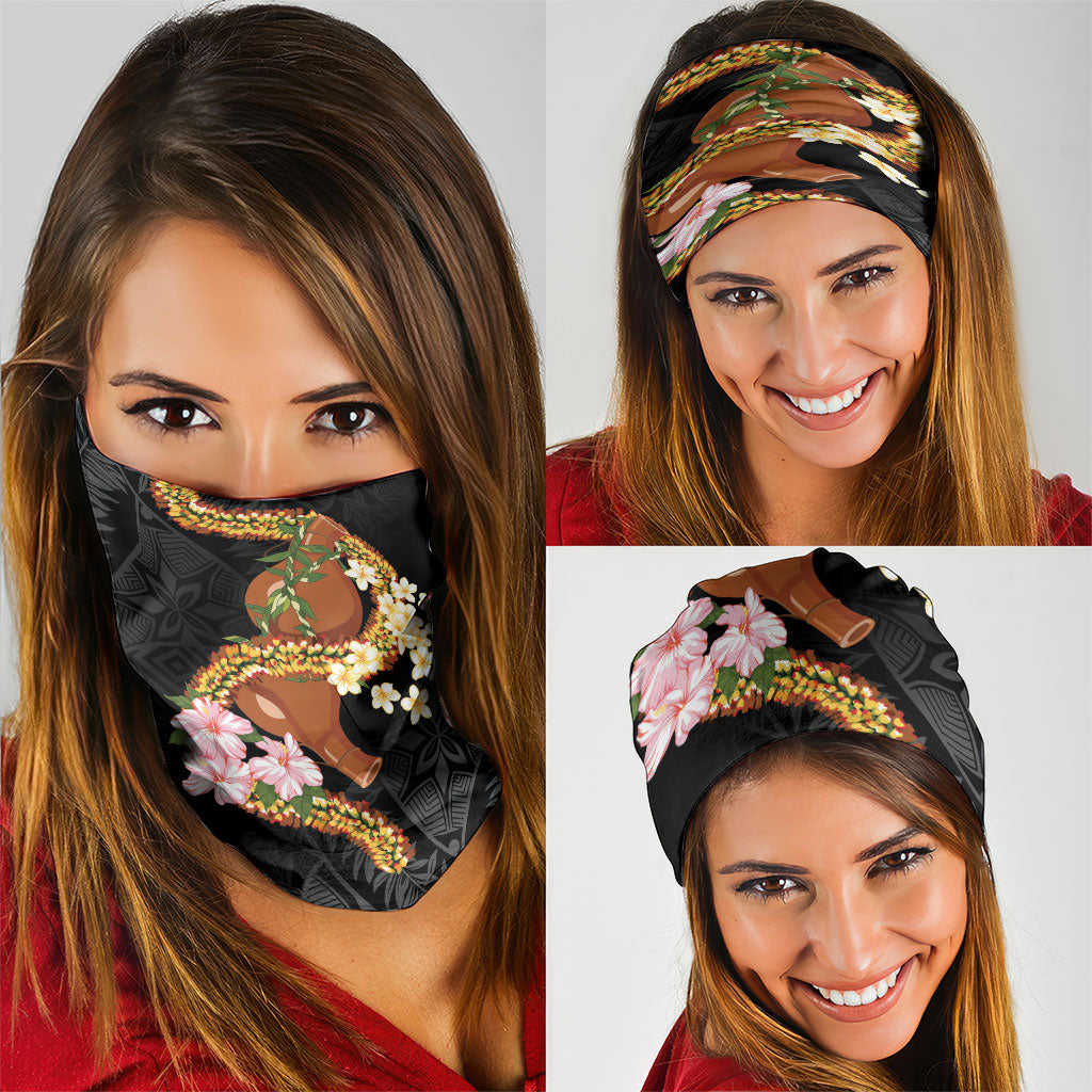 Aloha Hawaii Ipu Gourd Mix ʻĀkulikuli Lei Neck Gaiter Obsidian Black LT7 - Polynesian Pride