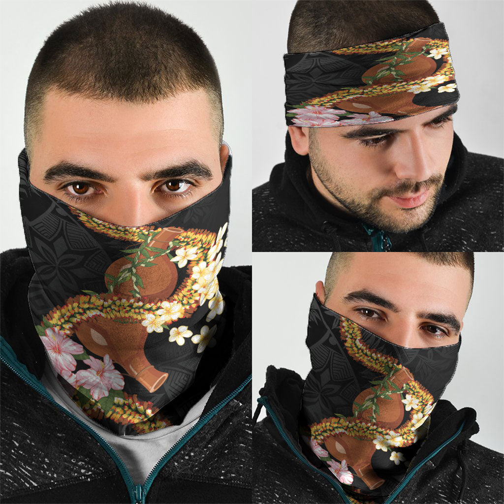 Aloha Hawaii Ipu Gourd Mix ʻĀkulikuli Lei Neck Gaiter Obsidian Black LT7 - Polynesian Pride