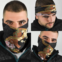 Aloha Hawaii Ipu Gourd Mix ʻĀkulikuli Lei Neck Gaiter Obsidian Black LT7 - Polynesian Pride