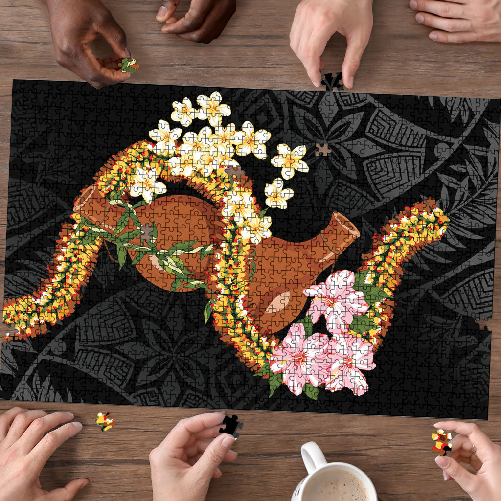 Aloha Hawaii Ipu Gourd Mix ʻĀkulikuli Lei Puzzle Obsidian Black LT7 - Polynesian Pride