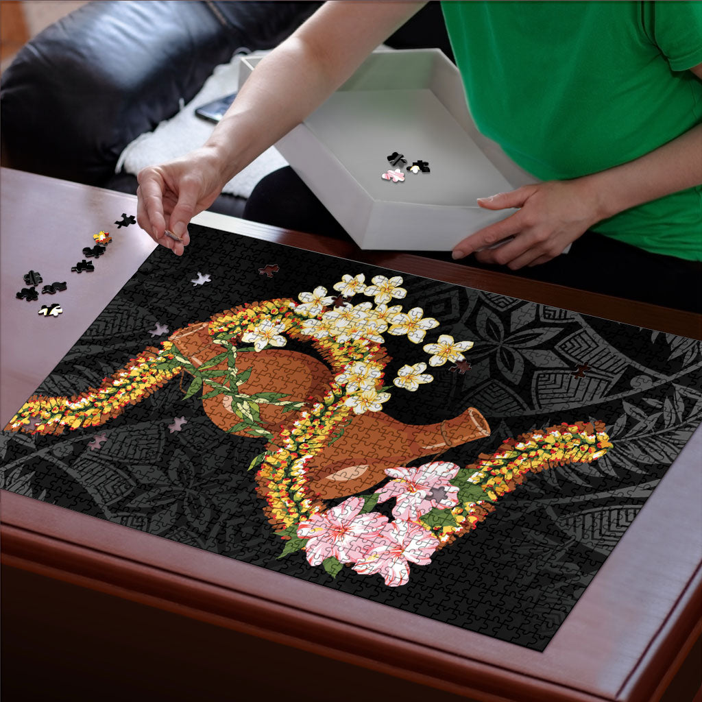 Aloha Hawaii Ipu Gourd Mix ʻĀkulikuli Lei Puzzle Obsidian Black LT7 - Polynesian Pride