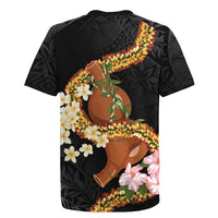 Aloha Hawaii Ipu Gourd Mix ʻĀkulikuli Lei Rugby Jersey Obsidian Black LT7 - Polynesian Pride