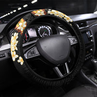 Aloha Hawaii Ipu Gourd Mix ʻĀkulikuli Lei Steering Wheel Cover Obsidian Black LT7 Universal Fit Obsidian Black - Polynesian Pride