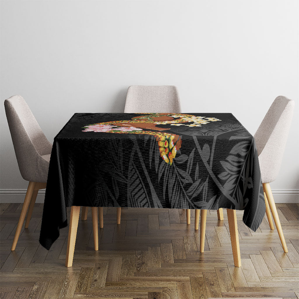 Aloha Hawaii Ipu Gourd Mix ʻĀkulikuli Lei Tablecloth Obsidian Black LT7 - Polynesian Pride