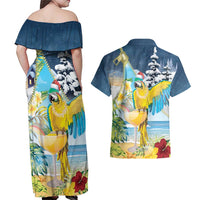 Funny Tropical Christmas Couples Matching Off Shoulder Maxi Dress and Hawaiian Shirt Tis The Season To Get Tipsy LT7 - Polynesian Pride