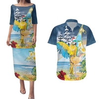 Funny Tropical Christmas Couples Matching Puletasi and Hawaiian Shirt Tis The Season To Get Tipsy LT7 Colorful - Polynesian Pride