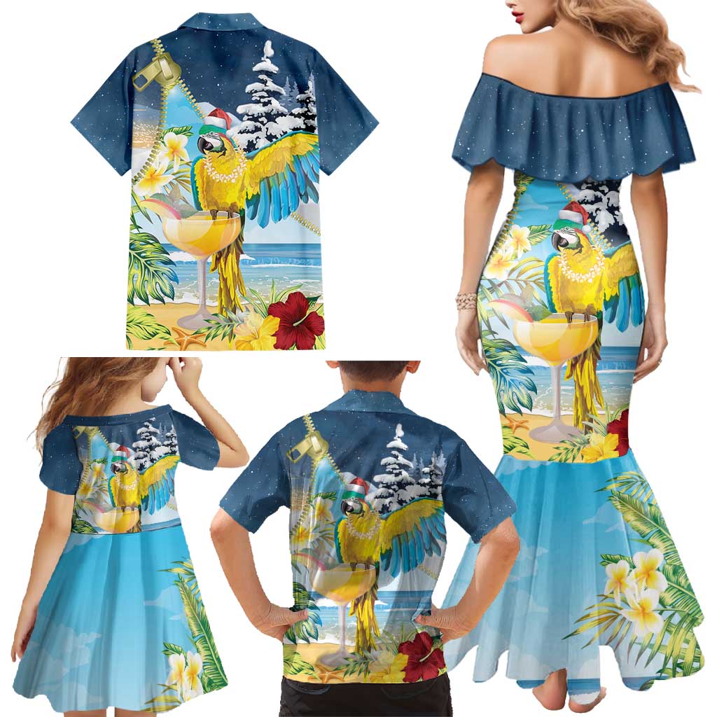 Funny Tropical Christmas Family Matching Mermaid Dress and Hawaiian Shirt Tis The Season To Get Tipsy LT7 - Polynesian Pride